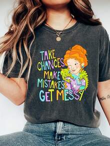 Take CH-Ances Make Mistakes Get Messy T-Shirt, Miss Frizzle T-EE, Magic School Bus Shirt, TeaC-Her Shirt, Back To School Gift, Get Messy Shirt - 黑色 - 查看 1