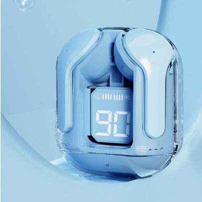 Y62 TWS 真无线蓝牙耳机，蓝牙耳机，透明电量数字显示，立体声耳机，适用于智能手机，150mAh 无线耳机，超长续航，高保真音乐耳机，适合户外运动，入耳式耳机，适合跑步