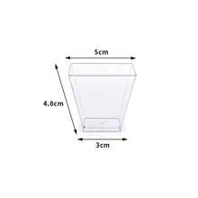 50pcs Mini Square Plastic Dessert Cups, 2oz Clear Pudding And Appetizer Bowls Suitable For Parties And Events - Transparent - View 6