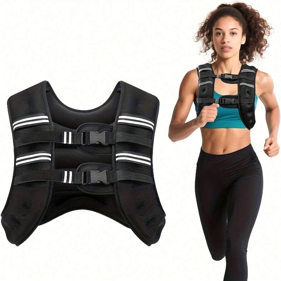 Senmeo 12LB Weighted Vest With Reflective Strips, Unisex Design For Running/Training/Workout/Strength Training - xám - Xem 1
