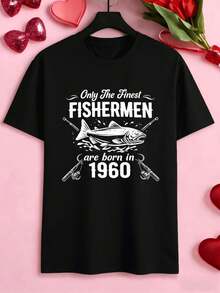 Solo i migliori pescatori, nati nel 1960 – T-shirt primaverile, cotone di prima qualità, vestibilità comoda, street hip-hop, traspirante - nero - Visualizzare 2