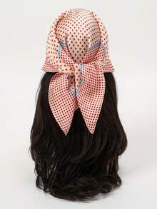 1 st. lyxig och elegant halsduk med prickigt tryck, 61 x 61 cm, sidenbandana, vårfärgad - Multifärgad - Visa 2