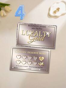 200/500/1000pcs Customized Personalized Beige & Gold Membership Card Template, Spa/Salon Membership Card DIY, Reward Card, VIP Customer Card, Discount Card, Business Promotion Card - Multicolor - View 14