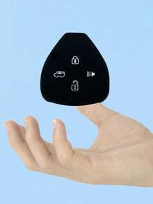 1pc Black Silicone Car Key Fob Cover, Shockproof 4-Button Design, Fit For Corolla, Camry, RAV4, Yaris, Avalon Models - A - View 1