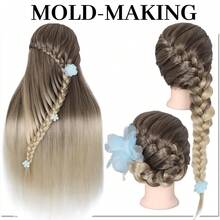 Mannequin Head With Hair, Training Head, Practice Dummy Head, Hairstylist Braiding Cutting Beauty Model Head, Doll Head For Hairstyle Design - Brown - View 7