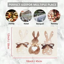 1/4/6 Pcs Easter Egg Rabbit Pattern Placemats, Linen Dining Table Mats With Colorful Egg Rabbit Design, Washable Printed Tablemats, Surface Protection Pads, Ideal Decoration For Holiday Kitchen And Family Gatherings - Multicolor - View 9