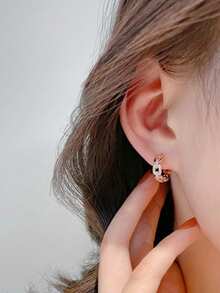 一对青少年漂亮立方氧化锆耳环，适合女孩日常佩戴、派对首饰或作为礼物赠送。 - 1# - 查看 6