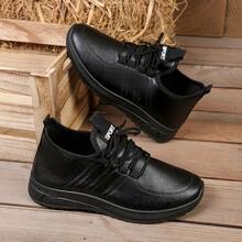 女士轻便透气低帮运动鞋，户外步行鞋，休闲日常鞋 - 黑色 - 查看 2