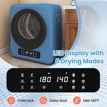 Robsivo Portable Clothes Dryer, 120V 850W Electric Compact Laundry Dryer With 6 Drying Modes, LED Touch Panel, Stainless Steel Tub For Apartments, Home, Dorms, RVs (Blue) - US B Type Plug(110-127V) - View 2