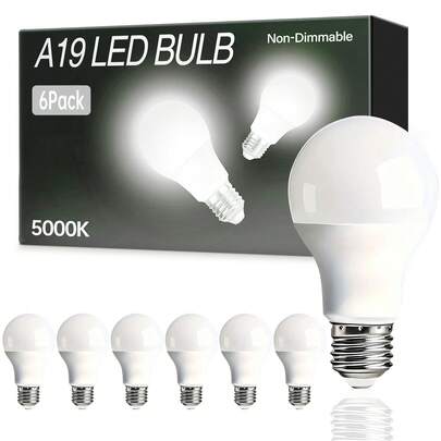 6/12/24 Pack LED Light Bulbs, 100 Watt Equivalent A19 Lightbulbs, 15W 5000K Daylight White, Bright Energy Efficient LED Bulb, 1500 Lumens E26 Standard Screw Base Lamp For Kitchen Indoor, Non-Dimmable