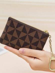 女士迷你拉链钥匙扣零钱包，可装硬币、信用卡、身份证、钥匙、耳机、口红等。 - 彩色 - 查看 4