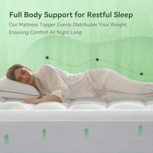 Mattress Topper Queen Memory Foam For Back Pain Rayon Derived From Bamboo Pillow Top Mattress Topper Thick Mattress Pad With 8-21" Deep Pocket 60x80 Inches White - Twin - 查看 5
