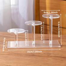 Acrylic Round Transparent Jewelry Display Stand, Perfume Stone Model Showcase, Jewelry & Cosmetics Storage Rack - Multicolor - View 25