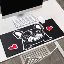 1pc Of French Bulldog Design, Gaming Keyboard Additions Mouse Pad, Suitable For Office Computers And Laptop Gamers, Rubber Mouse Mat For Desk Use - 如圖所示 - 查看 5