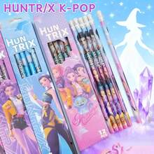 12pcs/Box K-POP Witch Girl Group Cartoon Pencils, Student Stationery Gift, Back To School Season, Suitable For Friends And Classmates - Multicolor - View 3