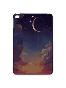 斋月氛围浪漫星空磨砂iPad保护壳，浪漫星空，文学疗愈风格磨砂iPad保护壳，渐变夜空，新月星辰图案iPad保护壳 - 黑色 - 查看 56