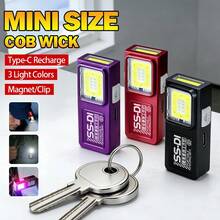 1pc USB-C Rechargeable Mini Emergency Light, USB Powered, Magnetic Clip, Multi-Purpose, Dual COB Chip High Brightness - Multicolor - View 9