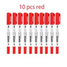 Set de 2 marcadores de borrado en seco, diseño de punta dual de 0.5mm + 1.0mm, en negro, rojo y azul, para pizarras blancas de oficina y enseñanza - Marcador de doble punta - Ver 14