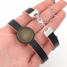 1 pieza Brazalete de cuero genuino en blanco para hacer joyas - Suministros de artesanía hechos a mano de estilo retro ajustables para DIY - pulsera de paleta - Ver 4