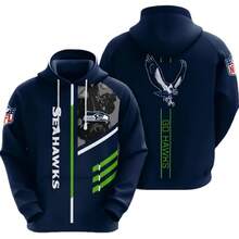 Sea-Ttle Seah-Awks  Hood Pocket Pullover Sweater Hoodie Gift For Fan Zip Hoodie Men's And Women's Hoodie - 混合色 - 查看 1