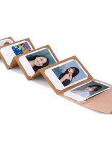 Álbum de almacenamiento de postales fotográficas de 6 pulgadas, puede contener 9 fotos plegables estilo acordeón DIY, adecuado para coleccionar fotos, postales y cartas manuscritas, álbum de fotos con clip de tarjeta, hecho de papel kraft, regalo ideal para amigos, parejas, familia en ocasiones como boda, cumpleaños, Día de la Madre, San Valentín - multicolor - Ver 9
