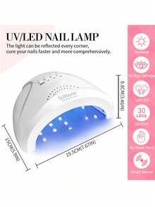 LIMEGIRL 16件套美甲套装，包括UV灯、卸甲磨甲机、除尘刷、指甲锉、抛光棒、磨甲块，是送给女孩的最佳礼物，适合沙龙和居家DIY美甲。 - 彩色 - 查看 4