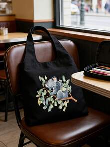 Multifunctional Vest-Style Shoulder Bag With A Cute Koala Pattern In A Watercolor Style, Large Capacity Women Handbags Folding Reusable Shopper Bag Travel Grocery Bag, Makeup Bag, Lightweight Storage Bag, For Storing Commuting Items, Cosmetics - Multicolor - View 4