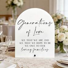 Generaciones de amor Letrero acrílico, Generaciones de amor, Letrero de boda Generaciones de amor, Letrero de boda Generaciones, Letrero de mesa acrílico, Placa decorativa de escritorio acrílica - Multicolor - Ver 1