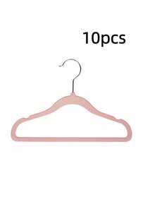 20个/10个套装 11.81英寸儿童衣架，防滑多功能婴儿植绒塑料无缝衣架，适合情人节 - 植絨兒童衣架 - 查看 7