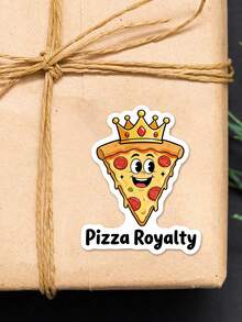 1pc Pizza & Ice Cream Sticker - Fun Sticker With Bold, Interesting Design, Suitable For Personalizing Notebooks, Water Bottles, Phones, Etc. - Yellow - View 11