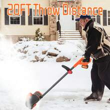Cordless Snow Shovel, 13" Electric Snow Blower 20V, With 4 Ah Battery And Charger, 300lb/Min Snow Removal, 19FT Throw Distance, Lightweight 12lb For Driveway/Steps/Patio/Sidewalk,Tools For Men - 藍色雙電池 - 查看 4