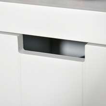 HOMCOM Aparador de Salón con 3 Cajones Extraíbles y Estantes Abiertos para Libros Juguetes Armario Auxiliar de Almacenamiento para Dormitorio Cocina 102x33x61,5 cm Blanco - Blanco - Ver 8