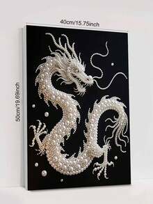 新款珍珠画白龙主题无框DIY手工粘贴钻石创意钻石画套装，适合卧室装饰、客厅挂画、房间装饰、艺术品、生日礼物、圣诞节、新年、情人节、节日礼物，充满新奇感。 - 彩色 - 查看 10