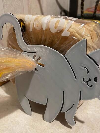 1pc Cat Butt Shaped Bread Clip -3D Printed Fun Kitchen Tool, Plastic Bag Holder, Cute Animal Storage Accessory, Creative Home Decoration Gift, Lightweight Design, Essential For Pet Enthusiasts. Bread Bag Clip Snack Bag Sealing Clip.