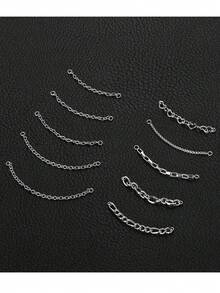 10Pcs Nose Rings Chain Stainless Steel Heart Double Nose Chains Nostril Piercing Jewelry For Women Men Silver Tone 32/35/38/40/45/50mm - Silver - View 10