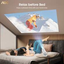 [Una nueva opción de proyección inteligente] El miniproyector AOC admite 4K Full HD, ajuste de rotación de 180°, alto brillo de 8000 lúmenes, conectividad dual WiFi y Bluetooth, corrección trapezoidal vertical automática y conexión directa a teléfono inteligente para una nueva experiencia de cine en casa. - Blanco - Ver 11