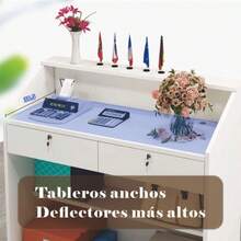 Mostrador De Caja Blanco De 100 Cm De Ancho 92cm Blanco - Blanco - Ver 5