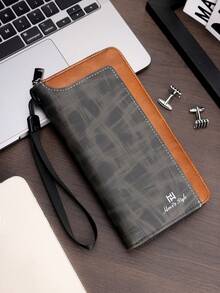 HOVI'S New Minimalist RFID Blocking Zipper Long Wallet, Large Capacity Multi-Function Phone Wallet - Black - View 5