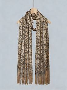 1件闪亮金属圆形胸针流苏披肩，适合晚宴、婚礼、学校及其他场合佩戴