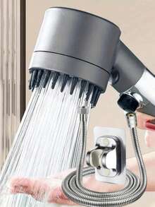3pcs/Set High Pressure Handheld Shower Head With Ion Exchange Filter Cartridge, Wall-Mounted With Massage Function, 3 Spray Modes, Durable ABS Structure, Removable Massage Brush And Filter System, One-Click Shut-Off, Modern Minimalist Style, Ideal For Home, Hotel, Apartment, Shower Room And RV Bathroom, Essential Bathroom Accessory, Upgrade Your Bathroom For A Comfortable Bathing Experience, Perfect Christmas Gift - Multicolor - View 10