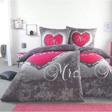 Ensemble de draps pour deux 135X200 4 pièces ou 155X220 4 pièces - Housse de lit 2X 135X200 cm ou 155X220 cm + 2X taies d'oreiller 80X80 cm - Convient aux personnes souffrant d'allergies - Sans substances nocives - avec fermeture éclair - Innige Liebe - Übersicht 1