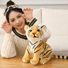 1pc Realistic Tiger Plush Stuffed Animal Doll, Soft Doll, Birthday Gift, Mascot, Children Pillow, Holiday Gift - Multicolor - View 4