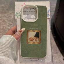 Antique White Hook Hand Oil Painting Phone Case, Suitable For IPhone 11, 12, 13, 14, 15, 16, 17 Pro Max, 15 Pro, 14 Plus, 11 Pro XR XS Max, Silvery High Transparency Feather Curtain Protective Cover, Perfect Gift For Various Holidays Or Birthdays,Suitable For IPhone17 Air - 白色 - 查看 1