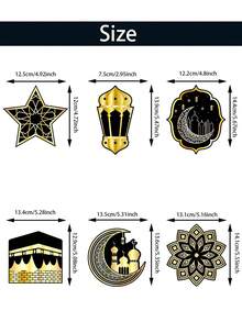 一套中秋节派对装饰品，节日纸质横幅，螺旋悬挂装饰，斋月开斋节家居装饰套装 - 彩色 - 查看 11