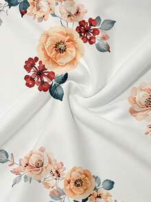 Men's Floral Print Short Sleeve Polo Shirt And Shorts Set - Multicolor - View 4