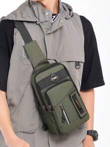 Men's Portable Commuter Shoulder Bag, Versatile Minimalist Handbag & Crossbody Chest Bag - Multicolor - View 5