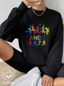 Nouveau sweat-shirt à manches longues confortable pour femme, idéal pour le printemps. Un cadeau parfait pour toutes les occasions : printemps, été, automne et hiver, ainsi que pour les fêtes comme la Saint-Valentin et l'Aïd el-Fitr. Convient pour l'été, le printemps, l'hiver, la Saint-Valentin, le Ramadan, le Carnaval, la plage, les soirées, la salle de sport, les mariages, les occasions élégantes, les vacances et les tenues décontractées. - Noir - Voir 3