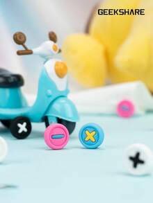 4 piezas Tapa de agarre de palanca de mando de silicona con botón de dibujos animados compatible con 2017/OLED/Switch Lite - azul pálido - Ver 6