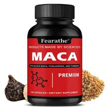 Fearathe Premium Maca - Contains Black Maca, Fenugreek, And Turmeric - Balances Energy - 120 Capsules - 1 Bottle - View 9