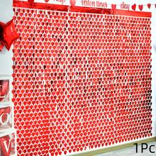 1/2/3/4pcs Red Heart Shape Tinsel Foil Fringe Streamers| Valentines Photo Backdrop, Streamer Backdrop For Birthday, Engagement, Wedding, Bridal Shower, Universal Fit - 1PC - 查看 4